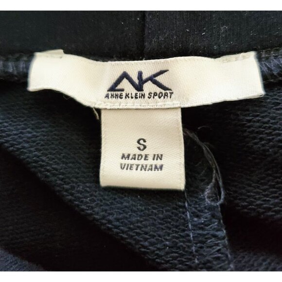 Anne Klein Sport Navy Hoodie Jogger Set Striped Lined Zip Jacket Small - Picture 2 of 7